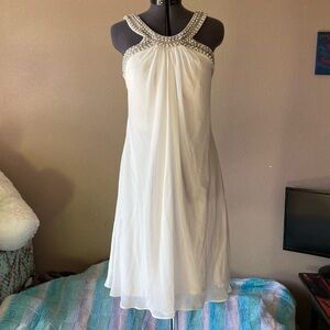 Scarlett Beaded White Midi Dress